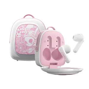 GS-<strong>T1</strong> Lady Cartoon Design HIFI Stereo ENC Noise Cancelling Semi-In-Ear Flip for Bluetooth <strong>Headphones</strong> LED Battery HD Call - Product Image 2