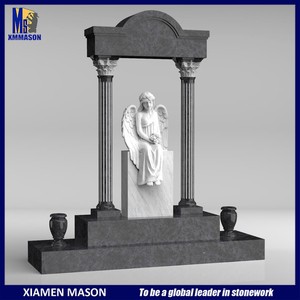 American Style <strong>Carving</strong> Statue Grabstein Pierre Tombale Lapida with Pillars Tombstone