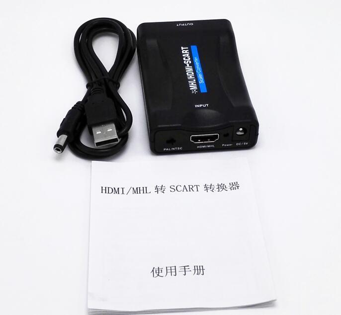 HDMI noir vers péritel, emballage en sac PE