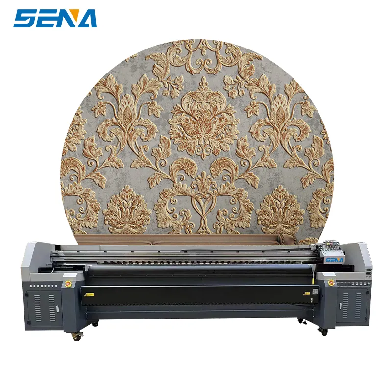 Suministro de fábrica, impresora de formato ancho, rollo de material de 3,2 M, impresora rollo a rollo, papel tapiz 3D, dibujo, tela textil, material de PU