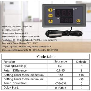 Controlador de temperatura digital, W3230 Controlador de temperatura digital LED de LED Interruptor de termostato Medidor de sensor 220V - Product Image 2