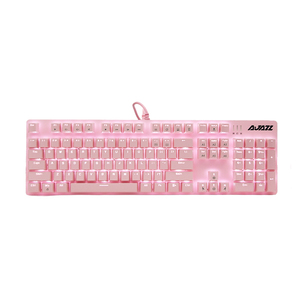 Ajazz Pink Mechanical Gaming <strong>Keyboard</strong> Blue Switch 104 <strong>Keys</strong> US Layout QWERTY Cute Led Light Gamer Mechanical <strong>Keyboard</strong> - Product Image 1