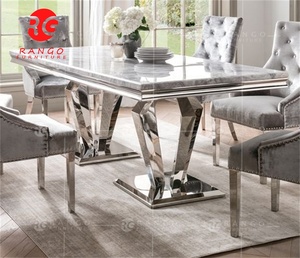 Designer Dining Room <strong>Table</strong> <strong>Sets</strong> Marble Top Dining <strong>Table</strong> Chair <strong>Set</strong> - Product Image 4