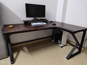 Mesa de madera en forma de L, escritorio de oficina de madera, mesa de ordenador, estudio, escritura, escritorio de estudio, estación de trabajo para oficina en casa - Product Image 5