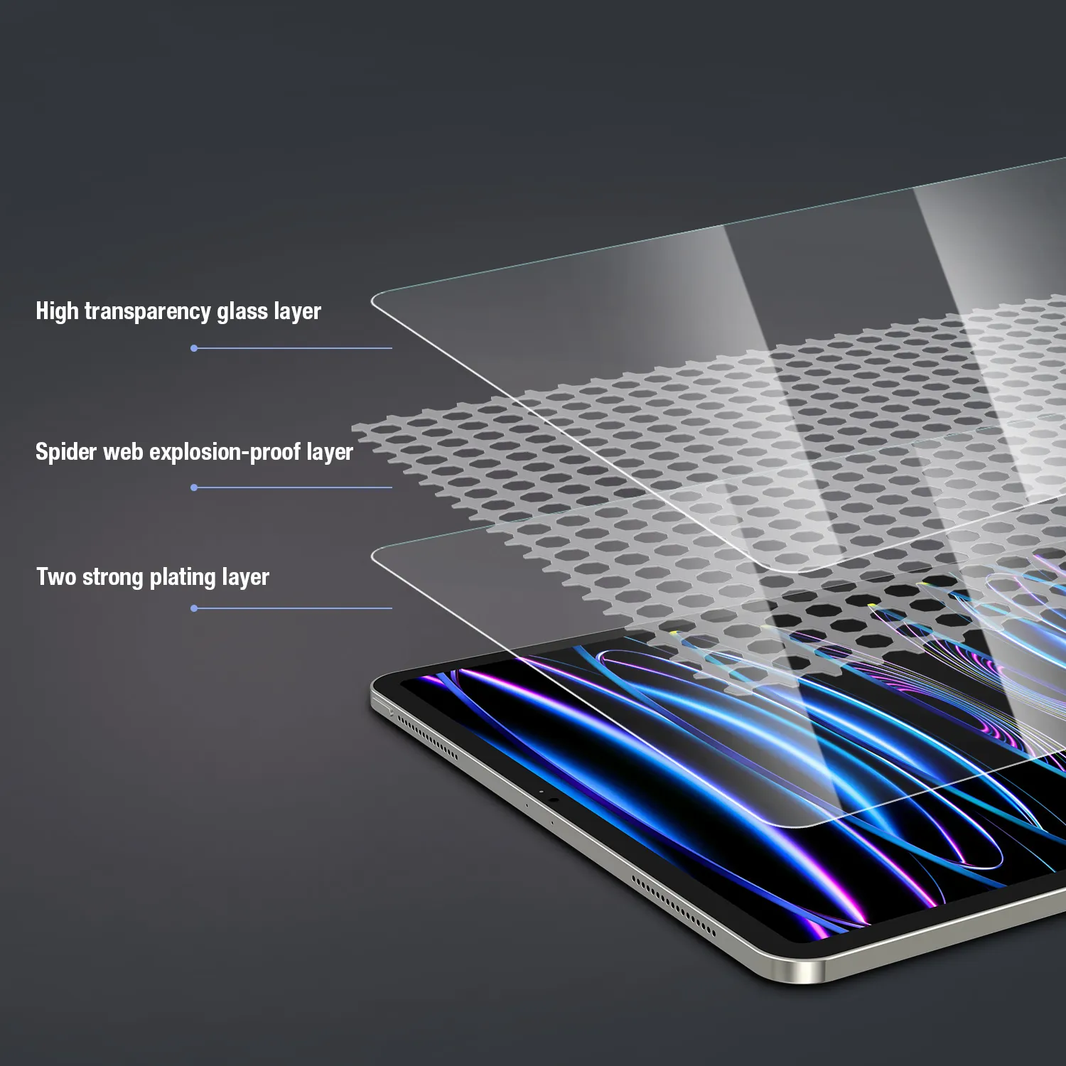 आईपैड प्रो के लिए नवीनतम हाई क्लियर फ्लेक्सिबल अल्ट्रा थिन एंटी स्क्रैच धमाका 2.5D 9H टैबलेट पैड टेम्पर्ड ग्लास स्क्रीन प्रोटेक्टर