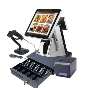 LKS-POS990 Новый 15 дюймов с плоским экраном емкостный сенсорный экран pos терминал pos с встроенным MSR и 58 80 мм термальный принтер - Product Image 1