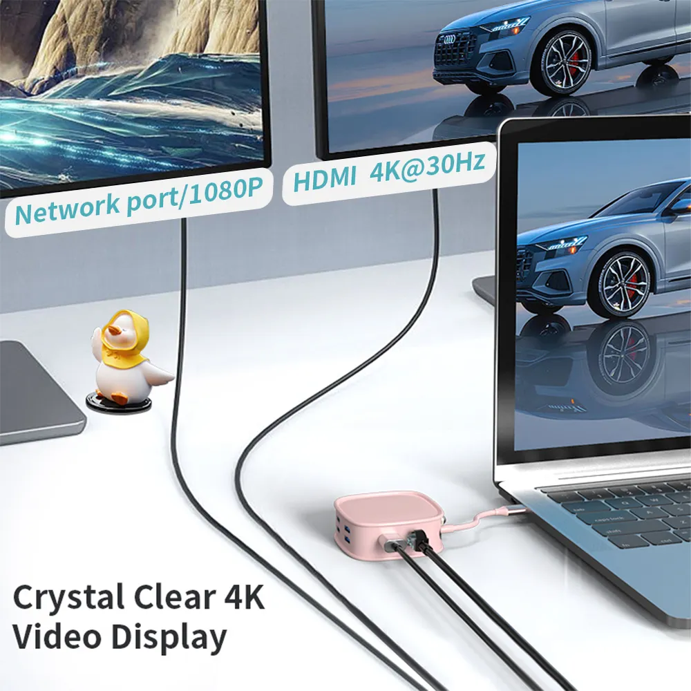 USB Cハブ10in1タイプCハブType-CからPD 100W USB3.0 USB2.0 * 3 HD-MI SD TF RJ45 100M USB-C2.0 for Macbook