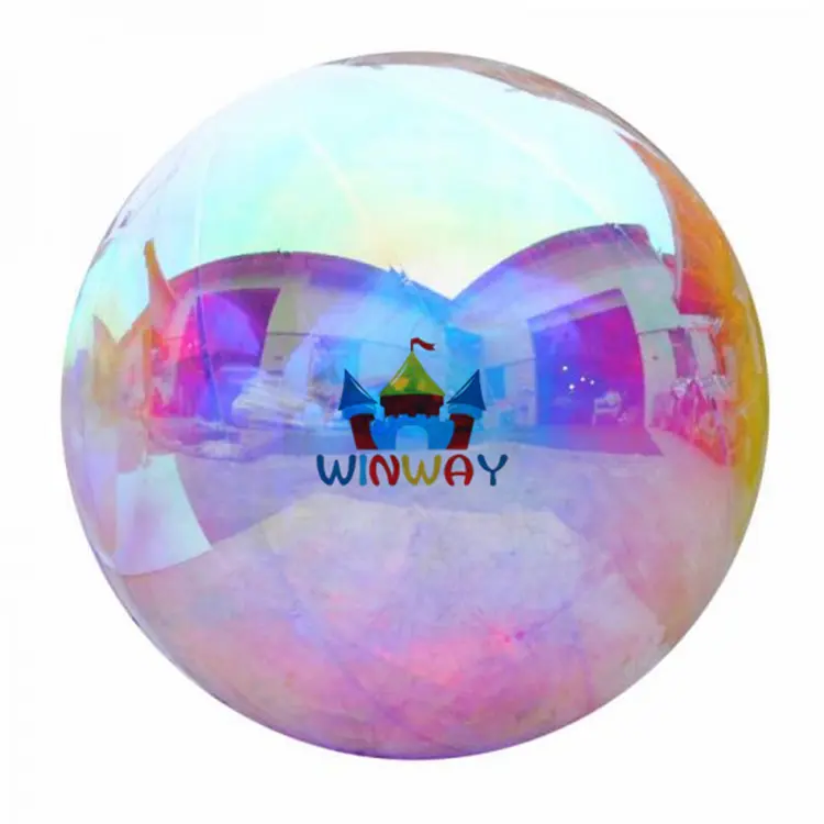 Miroir décoratif géant Sphère personnalisée Grande boule miroir gonflable en PVC argenté