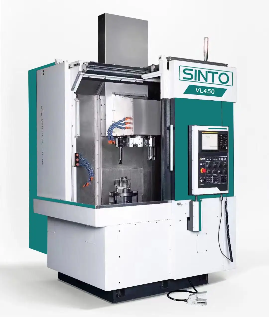 브레이크 디스크 선반 CNC 수직 선반 기계 SINTO VL450 자동 처리