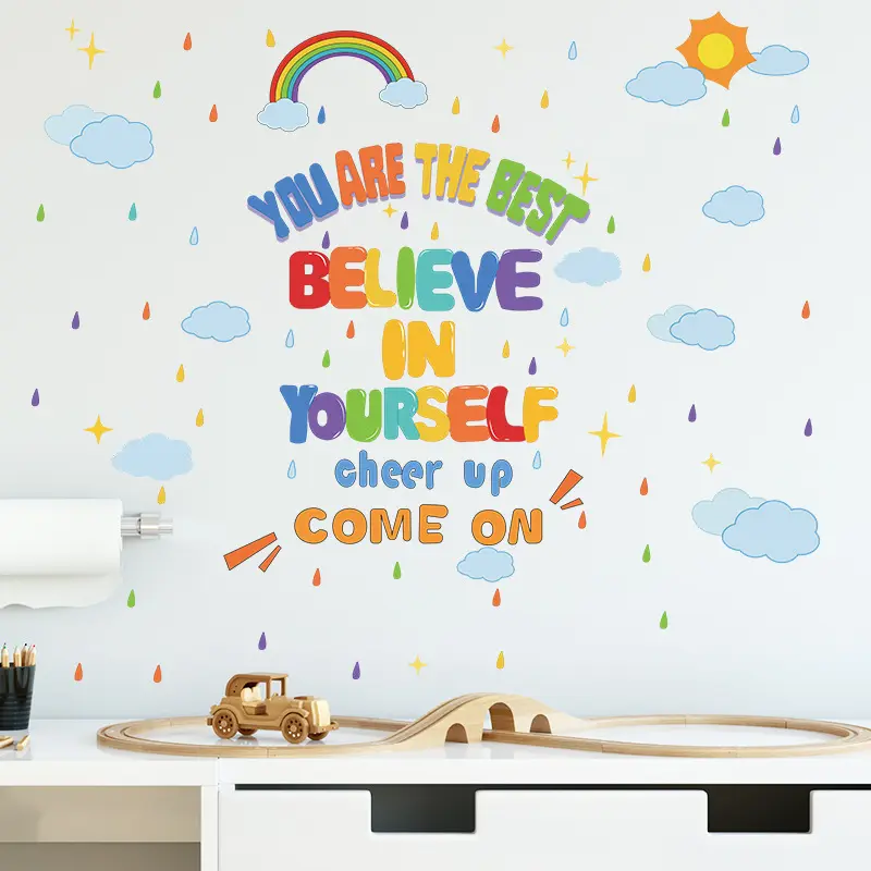 Decorazione della casa rimovibile 3d inspirational baby room wall sticker boys