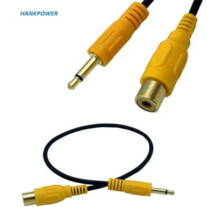 Yüksek kalite 3.5mm Mono <span class=keywords><strong>Jack</strong></span> RCA dişi fiş ses kablosu altın kaplama RCA AV kablosu 0.3m