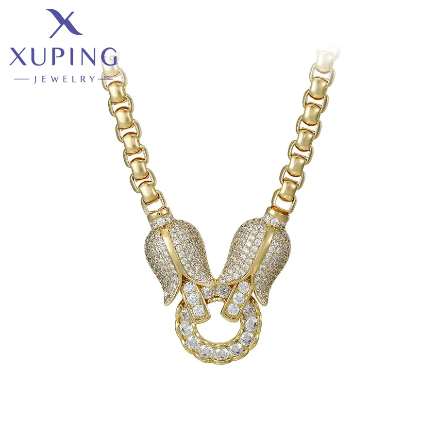 X000743464 Xuping Bijoux mode collier 14K or couleur tulipe romantique doux haut de gamme en gros classique collier