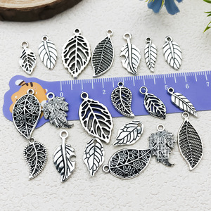 DIY Retro gümüş Hollow alaşım takı yaprak-tema bilezik kolye küpe akçaağaç yaprağı kolye ile günlük giyim parti için - Product Image 2