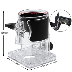 Ağaç İşleme Router kırpma makinesi üs şeffaf kapak ayarlanabilir oyma makinesi koruyucu kabuk kırpma için kullanılır - Product Image 6