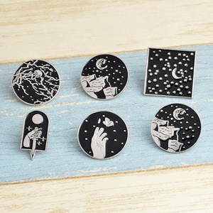 VJ Fashion Vintage Moon Star Night Metal <strong>Dagger</strong> Alloy Lapel Pin Jewelry <strong>Gift</strong> Enamel Badge Brooch - Product Image 4