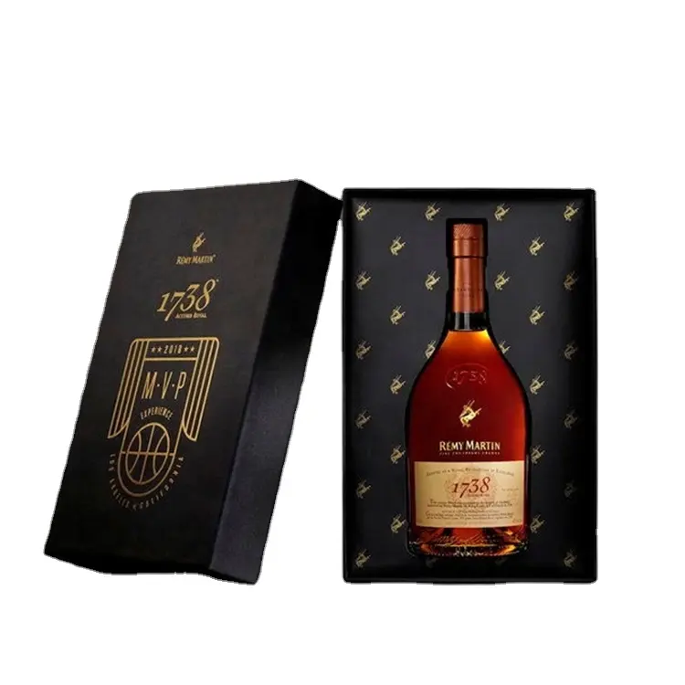 Custom Wine Gift Box High End Printed Champagne Rigid Paper XO Brandy Box Liquor Whisky Box Packaging for Bottle Packing