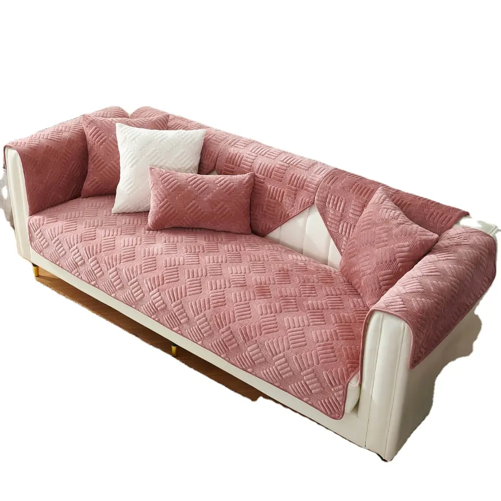 Hot Sales Sectional Quilted Sofa Towel Custom Anti Slip Sofa Covers Relief Sofa Towel Covers