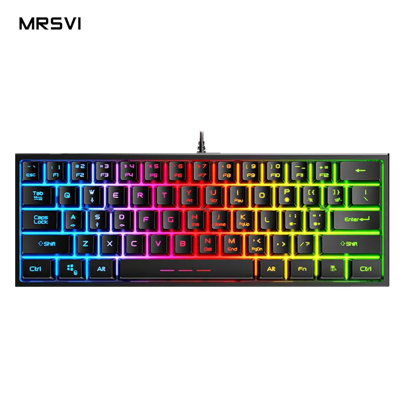 Facile à utiliser FV-61RGB filaire mécanique clavier lumineux ordinateur portable bureau jeux petit portable clavier mécanique