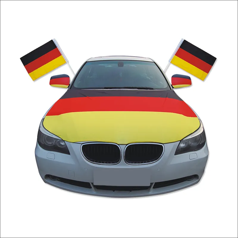 Kunden spezifisches Logo und Land flagge bedruckte elastische Motorhauben flagge