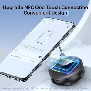 无线音频适配器，带RGB灯5.4 AUX RCA tf卡NFC链接塑料接收器发射器，用于汽车电视和有源扬声器 - Product Image 5