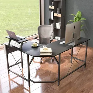 Modern <strong>Multi</strong>-Style L-Shaped Study and Work <strong>Computer</strong> <strong>Table</strong> Metal <strong>Design</strong> - Product Image 1