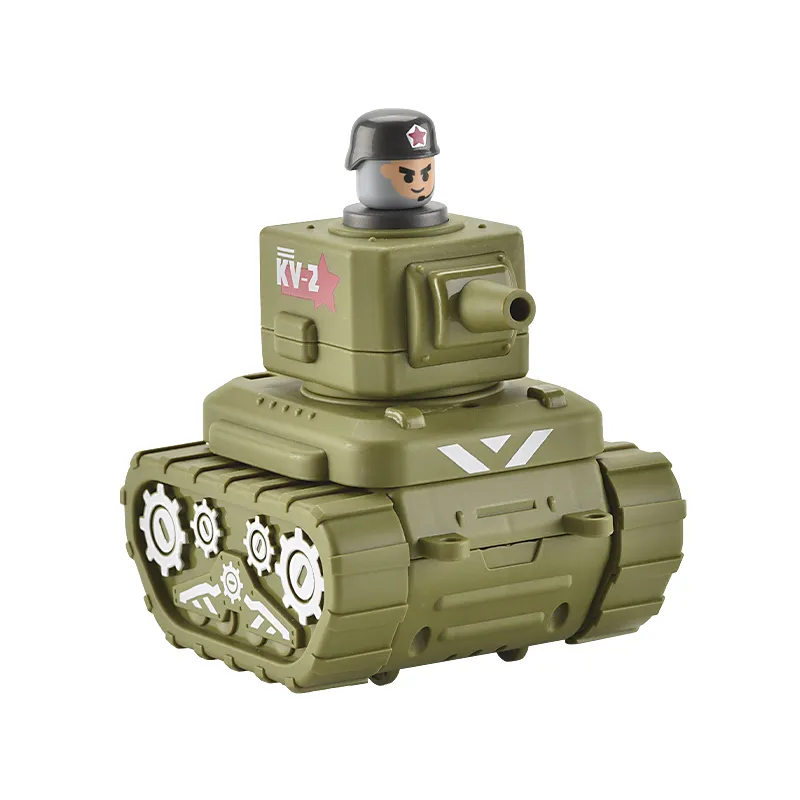 Military Sliding Battle Toy Tank für Kinder Diy Assembly Toy Tank mit Display Box Drücken Sie, um nach vorne zu schieben Army Military Toy