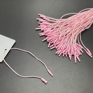 Cuerda de etiqueta colgante de poliéster negro/blanco con sujetadores de bloqueo de cabeza de bala Gancho de bucle para ropa Zapatos Bolsas hechas de plástico - Product Image 3
