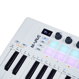 25 клавиш USB MIDI клавиатура контроллер с битовыми подушечками MIDI назначаемые кнопки и программный набор в комплекте