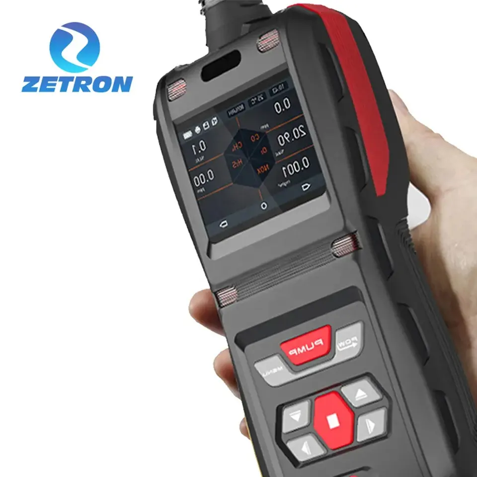 Zetron MS500 Detector de gás portátil multi 5 em 1 para H2S CO2 O2 NH3 gás metano gás de amônia e monóxido de carbono pentafluoreto inflamável