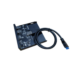 Panel frontal de Metal USB 3,0 6 en 1, 3,5 pulgadas, Hub con puerto de salida de Audio HD y puerto de entrada de micrófono para escritorio