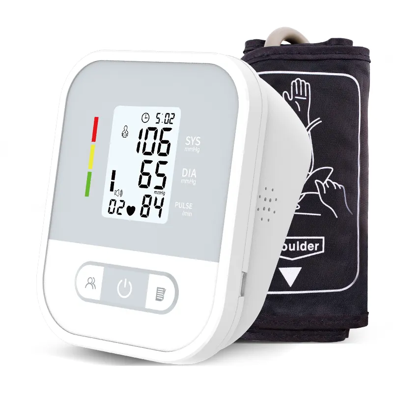 自動スマート電気BPデジタル血圧計アーム血圧モニターマシン病院ボイストーク血圧計