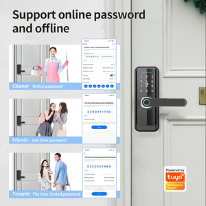 Ev apartman biyometrik parmak izi kartı şifre anahtar elektronik anahtarsız giriş TTLock BLE Tuya App Wifi madde akıllı kapı kilidi - Product Image 3