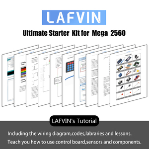 LAFVIN MEGA 2560 Project The Most Complete Starter Kit for <strong>Arduino</strong> Mega2560 Nano with LCD1602 IIC / <strong>Ultrasonic</strong> <strong>Sensor</strong> / Tutorial