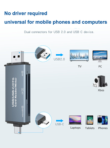 亚马逊热原始设备制造商铝CF SD TF 3合1 OTG内存USB 2.0 sd卡读卡器适用于安卓手机笔记本电脑的通用串行总线C型适配器 - Product Image 2