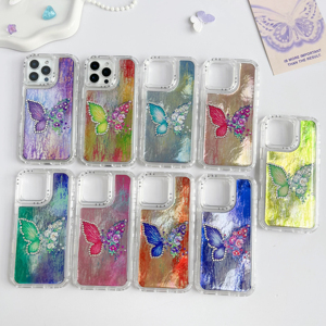 เคสโทรศัพท์มีสีลายผีเสื้อสำหรับ iPhone 16 15 PRO MAX 14 13 12 11เคสด้านหลังมือถือ - Product Image 1