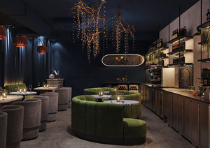 Hotel chinês moderno curvo meio círculo redondo luxo veludo couro granito mármore café restaurante mesa móveis sofá - Product Image 4