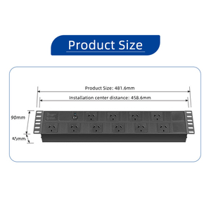 2U avustralya tip I 15A/10A 250V güç şeridi aşırı yük koruması gösterge işığı NFC veri merkezleri ve ofisler için sertifikalı - Product Image 3
