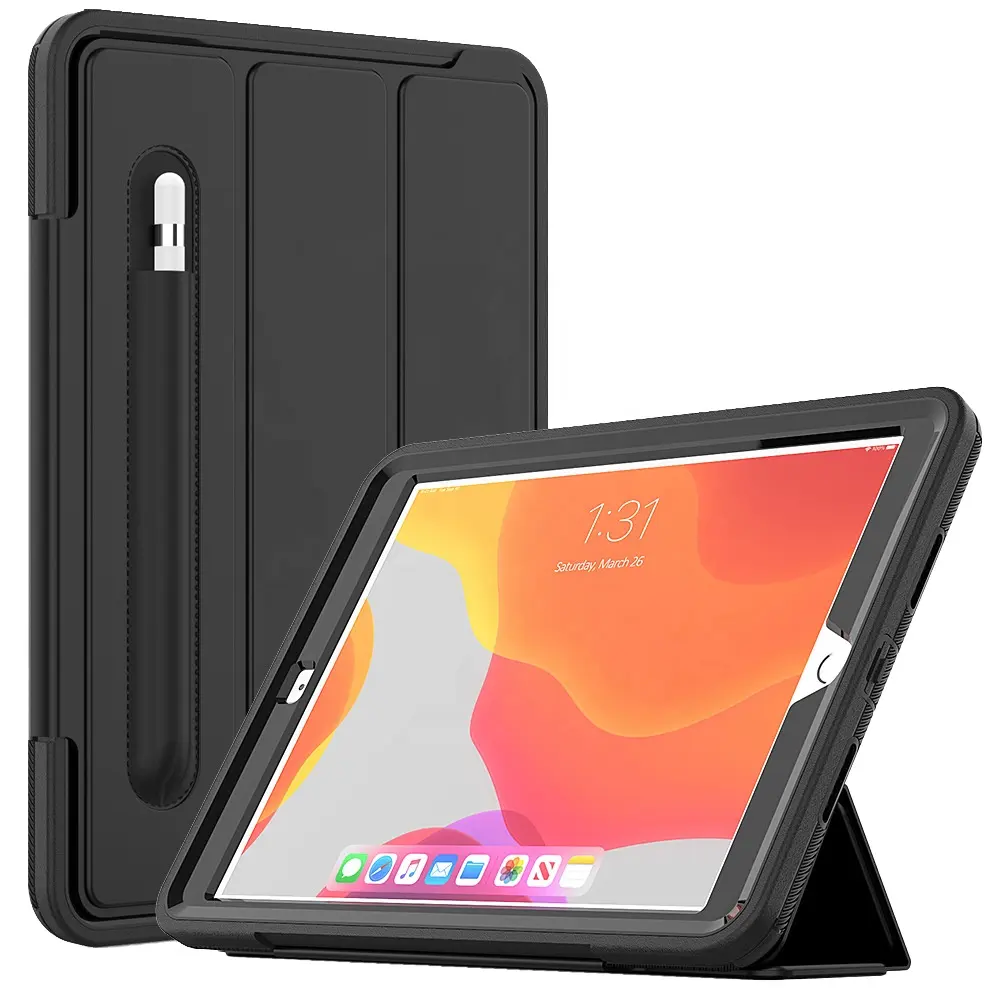 Casing pelindung ponsel, penutup kulit lipat Cerdas kompatibel untuk ipad 2019/2020 10.2 inci 2021, casing pelindung magnetik anti jatuh