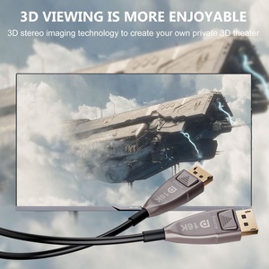 OEM ODM 16K 8K 60Hz 4K 144Hz Fiber Optical Displayport Display Port 2.1 2.0 1.4 Cable 80Gbps 2.1 DP to DP Cable High Quality