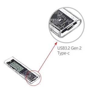 ตู้ SSD จอแสดงผล LCD, อะแดปเตอร์แปลง M.2เป็น USB/ตัวอ่านรองรับปุ่ม M และ B & M สำหรับ2280 SSD - Product Image 3