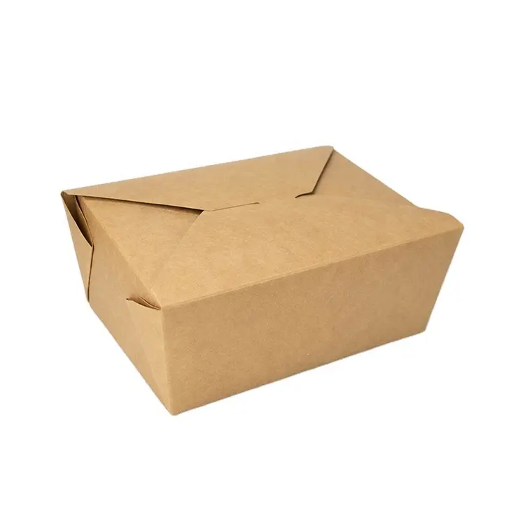 Boîtes de restauration rapide à emporter 50 pièces, conteneurs en carton écologiques en papier Kraft, aliments