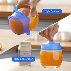 Tái sử dụng container nắp bộ đồ dùng nhà bếp an toàn co giãn Bát thực phẩm bao gồm linh hoạt Silicone Stretch có nắp đậy - Product Image 3