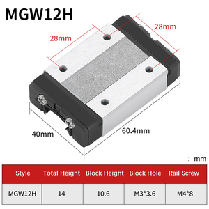 Miniature <strong>Linear</strong> <strong>Sliding</strong> Guideway <strong>Rail</strong> 300mm + H Type <strong>Linear</strong> Slider Carriage Bearing Block MGW15 MGW12 MGW9 MGW7 MGW5 - Product Image 5