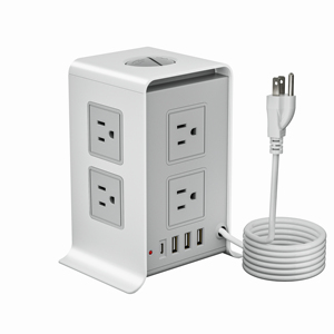 Custom JUNWE Protector Contra Sobretensiones 8 Salidas 4 Puertos USB Cable de Extensión Toma de Estación de Salida Múltiple - Product Image 2