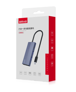 DM USB C Hub <strong>6</strong> in 1 with USB3.0 PD Fast Charging 1000mbps <strong>Ethernet</strong> Port Multifunctional HUB - Product Image 6