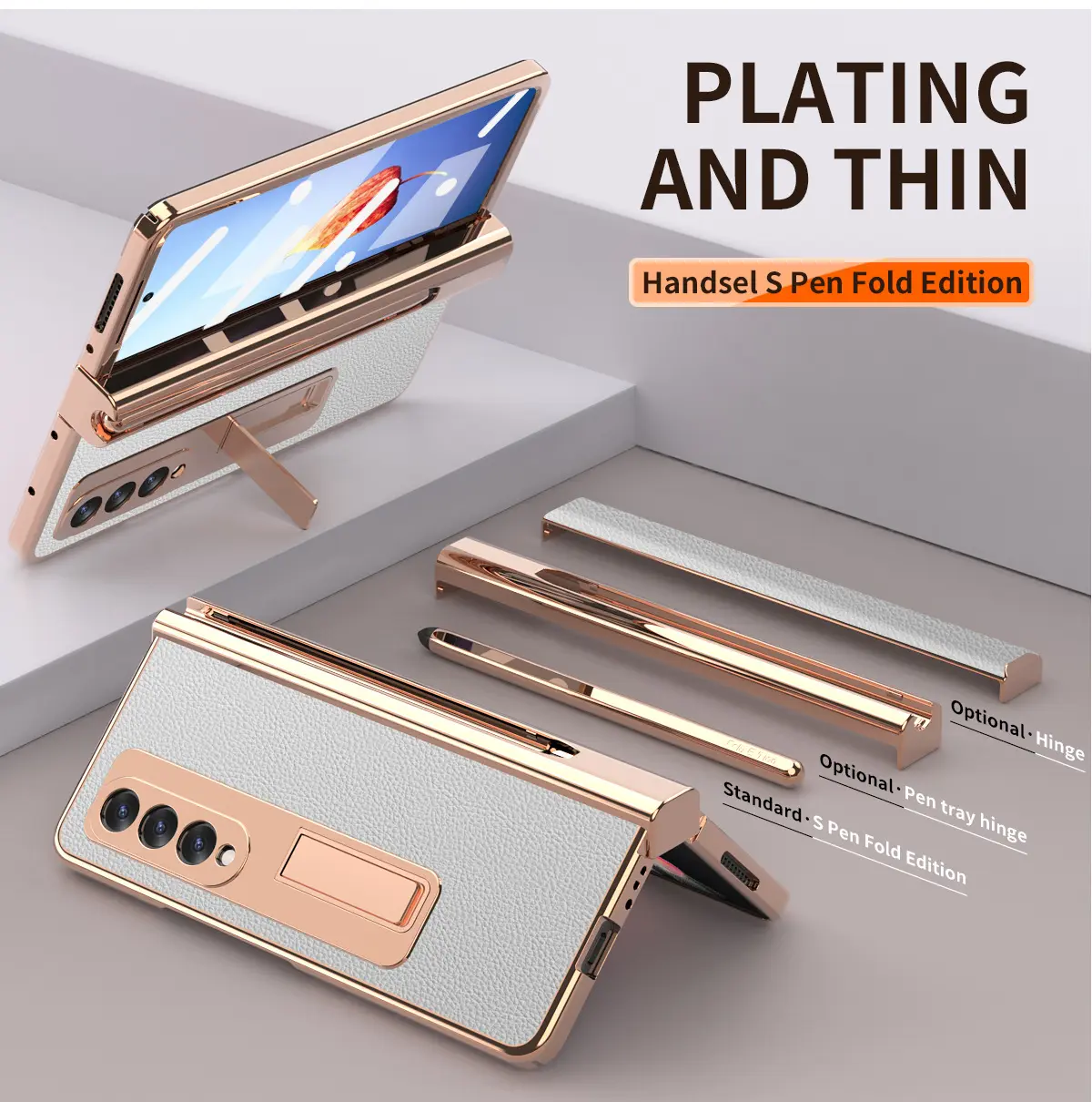 Bao Da Đứng Lật Tráng Gương Cao Cấp Cho Samsung Galaxy Z Fold 2 3 4 W21 W22 W23 Ốp Điện Thoại Ốp Gập Cứng