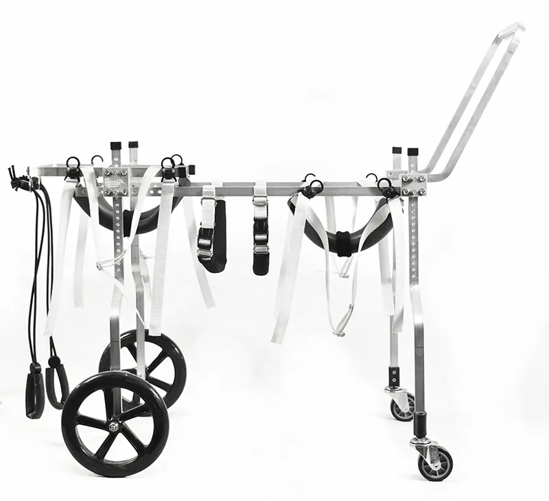 HEDYPW03アルミニウム合金4輪ペット犬猫車椅子ウォーカーカート車椅子フロントバックレッグ & 高齢者ペット犬猫用
