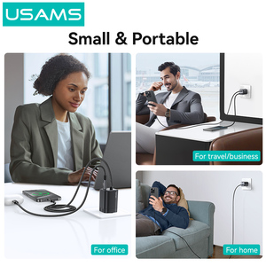 USAMS CC268 PD 20w Gan telefon evrensel adaptörleri abd Plug tipi C Usb 8 Pin hızlı şarj Mini taşınabilir hızlı şarj - Product Image 5