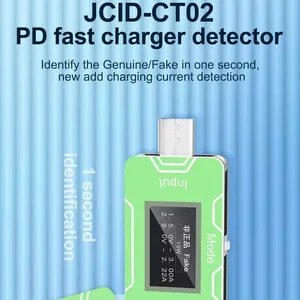 JCID JC CT02 PD QC Test di ricarica rapida HD Display di rilevamento dell'alimentazione identificativo del Test di corrente di tensione del telefono originale
