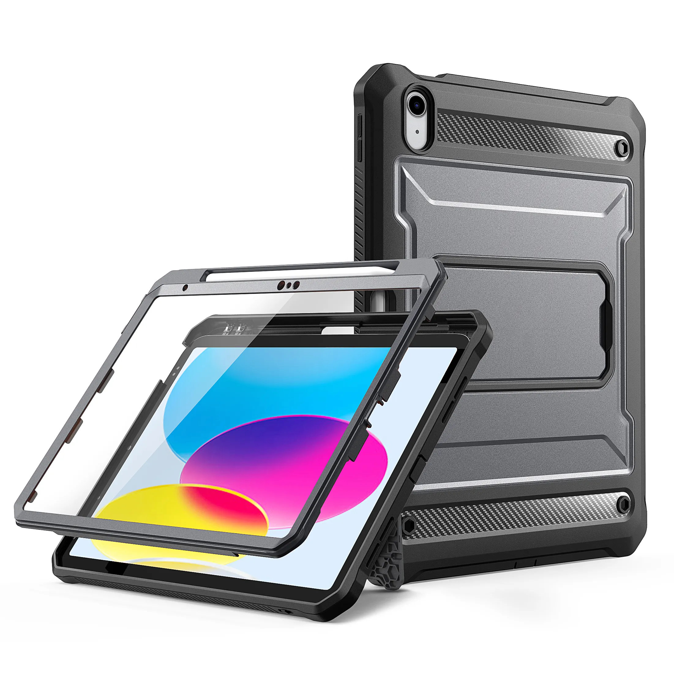 Đầy Đủ Bảo Vệ Armor Chống Scratch Durable Chất Lượng Cao Sợi Carbon Trường Hợp Máy Tính Bảng Cho Ipad Samsung Xiaomi